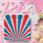 7月4日レトロ星とストライプ紙プレート ペーパープレート (パーティー)