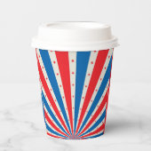 7月4日レトロ星とストライプ 紙コップ (正面)