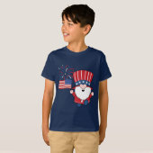 7月4日レプレシャンおよびアメリカ国旗 Tシャツ (正面フル)