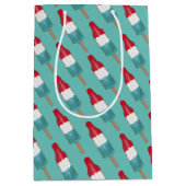 7月4日ロケット愛国ポスポップ・アートのシクルプリント ミディアムペーパーバッグ (正面)