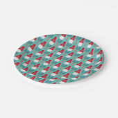 7月4日ロケット愛国ポップ・アートのポプシクルレッドブルー ペーパープレート (アングル)