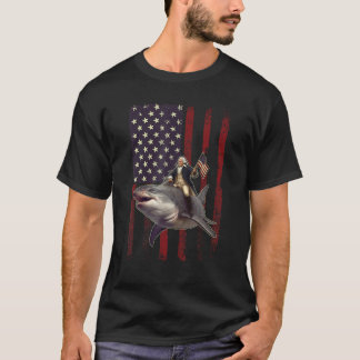 7月4日ワシントンRiding Shark USA American F Tシャツ