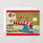 7月4日ヴィンテージあいさつ ポストカード (正面/裏面)