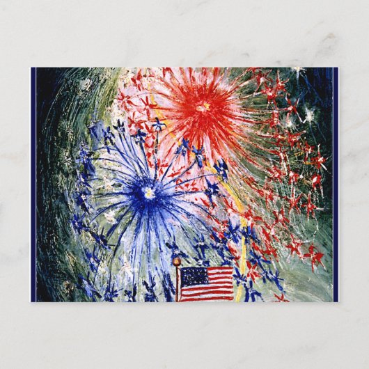 7月4日ヴィンテージはがき ポストカード (正面)