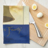 7月4日ヴィンテージイーグルとリバティーベル キッチンタオル (四つ折り)