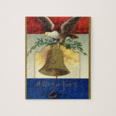 7月4日ヴィンテージイーグルとリバティーベル ジグソーパズル (縦)