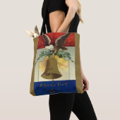 7月4日ヴィンテージイーグルとリバティーベル トートバッグ (クローズアップ)