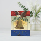 7月4日ヴィンテージイーグルとリバティーベル ポストカード (スタンド正面)