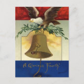 7月4日ヴィンテージイーグルとリバティーベル ポストカード (正面)