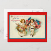 7月4日ヴィンテージグリーティングカード ポストカード (正面/裏面)