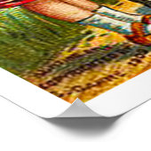 7月4日ヴィンテージ国旗を持つ子ども ポスター (角)