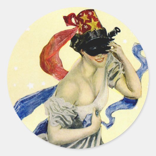 7月4日ヴィンテージ愛国仮装パーティー ラウンドシール (正面)