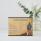 7月4日ヴィンテージ自由女子フラッグ ポストカード (スタンド正面)