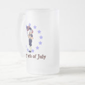 7月4日ヴィンテージ芸術 フロストグラスビールジョッキ (正面左)