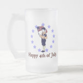 7月4日ヴィンテージ芸術 フロストグラスビールジョッキ (左)