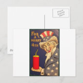 7月4日ヴィンテージ ポストカード (正面/裏面)