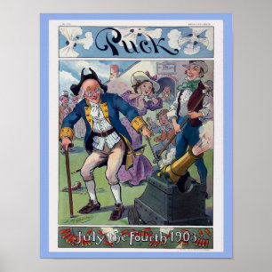 7月4日ヴィンテージPuck Magazine 1903年カバーイメージ ポスター