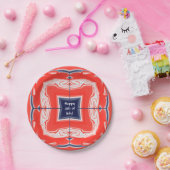 7月4日万華鏡のように千変万化するパターン赤白青 ペーパープレート (パーティー)