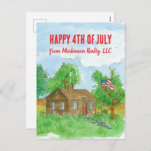 7月4日不動産仲介業者国旗カスタムから シーズンポストカード (正面/裏面)