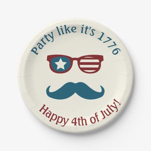 7月4日主題愛国プレート ペーパープレート (正面)