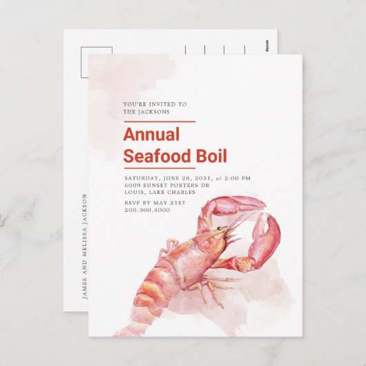 7月4日予算年間水産物の沸騰ロブスター シーズンポストカード (正面/裏面)