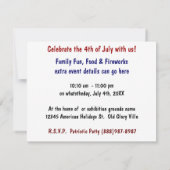 7月4日会社パーティー独立記念日 招待状 (裏面)