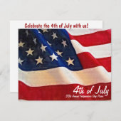 7月4日会社パーティー独立記念日 招待状 (正面/裏面)