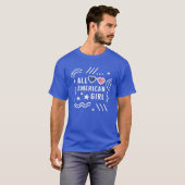 7月4日全米ガール花火アメリカ国旗 Tシャツ (正面フル)