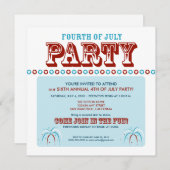 7月4日夏のパーティー/クックアウト招待状 招待状 (正面/裏面)