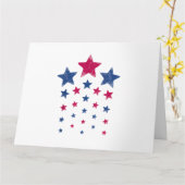 7月4日女性男性可愛いアメリカ愛国的なスター カード (黄色い花)