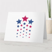 7月4日女性男性可愛いアメリカ愛国的なスター カード (正面)