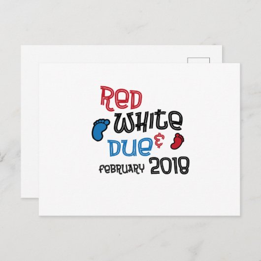 7月4日妊婦の妊娠赤白2018年2月期締め 案内ポストカード (正面/裏面)