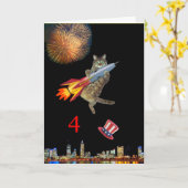 7月4日子猫 カード (黄色い花)