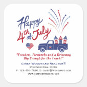 7月4日実在不動産マーケティングポップ・アートの別編集可能 スクエアシール (正面)