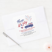 7月4日実在不動産マーケティングポップ・アートの別編集可能 スクエアシール (封筒)