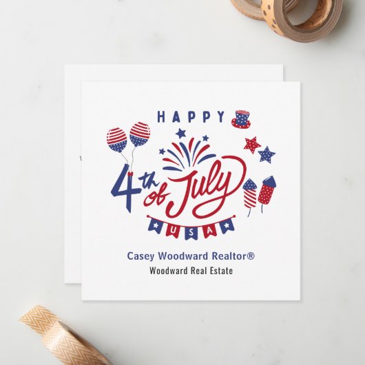 7月4日実在不動産紹介マーケティング予算 ノートカード (正面/裏面インサイチュ)