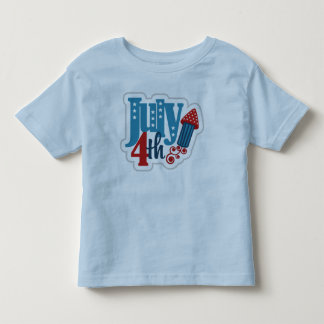 7月4日幼児ライトブルーTシャツ トドラーTシャツ