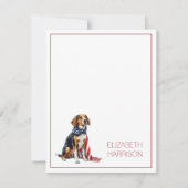 7月4日愛国ハウンドドッグのパーソナライズ ノートカード (正面)