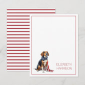 7月4日愛国ハウンドドッグのパーソナライズ ノートカード (正面/裏面)