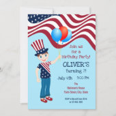 7月4日愛国少年バースデーパーティー 招待状 (正面)