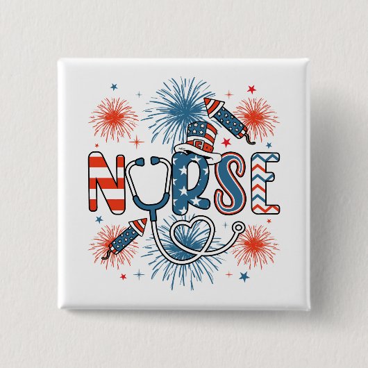 7月4日愛国心ナース広場 缶バッジ (正面)