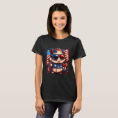7月4日愛国心ハムスター米国国旗 Tシャツ (正面フル)