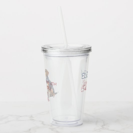 7月4日愛国犬パーソナライズされた アクリルタンブラー (左)