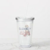 7月4日愛国犬パーソナライズされた アクリルタンブラー (裏面)