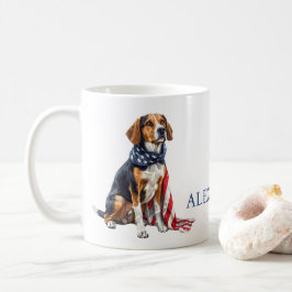 7月4日愛国犬パーソナライズされた コーヒーマグカップ