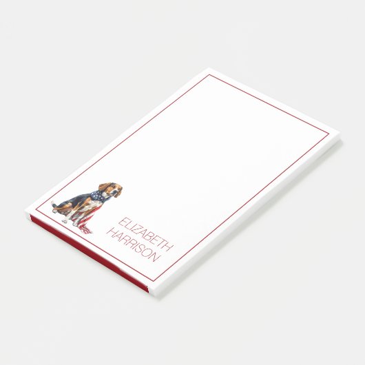 7月4日愛国犬パーソナライズされた ポストイット (アングル)