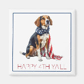 7月4日愛国犬パーソナライズされた マグネット (正面)