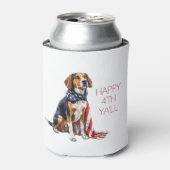 7月4日愛国犬パーソナライズされた 缶クーラー (缶正面)