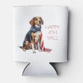 7月4日愛国犬パーソナライズされた 缶クーラー (正面)