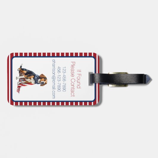 7月4日愛国犬モノグラム ラゲッジタグ (裏面横)